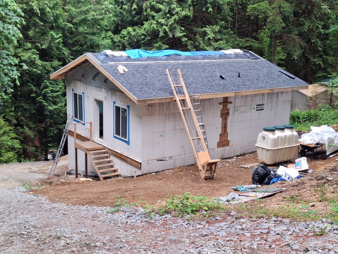 ICF house exterior without siding